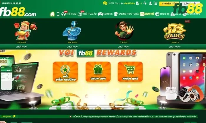 10 Slots FB88 Giới thiệu về sảnh 10 Slots FB88