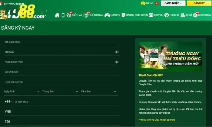Đăng ký ngay FB88 để tham gia nhận thưởng