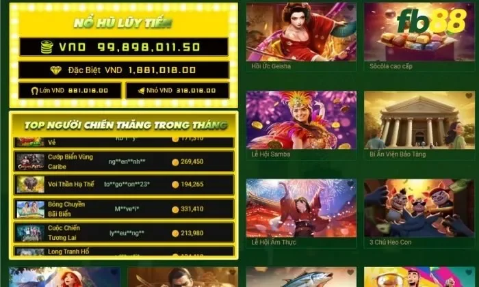 FB88 là nền tảng game bài đổi thưởng với nhiều tựa game quay hũ đỉnh cao