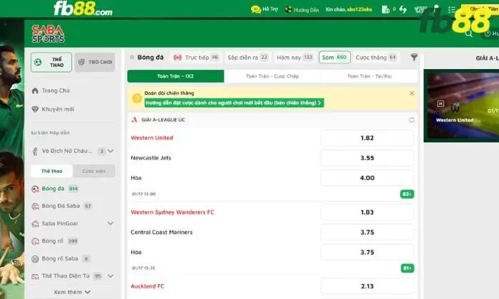 Thể thao 7 FB88 Các loại kèo cược phổ biến tại thể thao 7 FB88