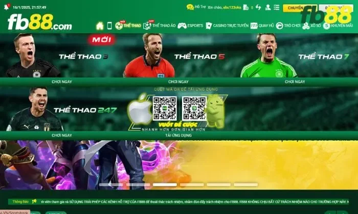 Thể thao 7 FB88 Tổng quan về sảnh thể thao 7 FB88