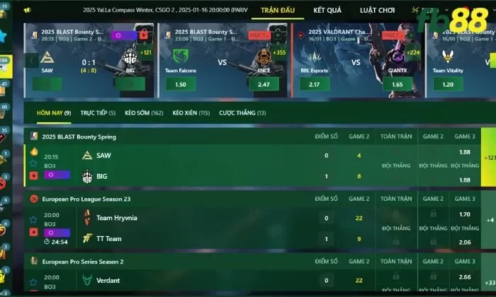 Thể thao Esports FB88 Tận hưởng giây phút giải trí đỉnh cao tại Thể thao Esports FB88